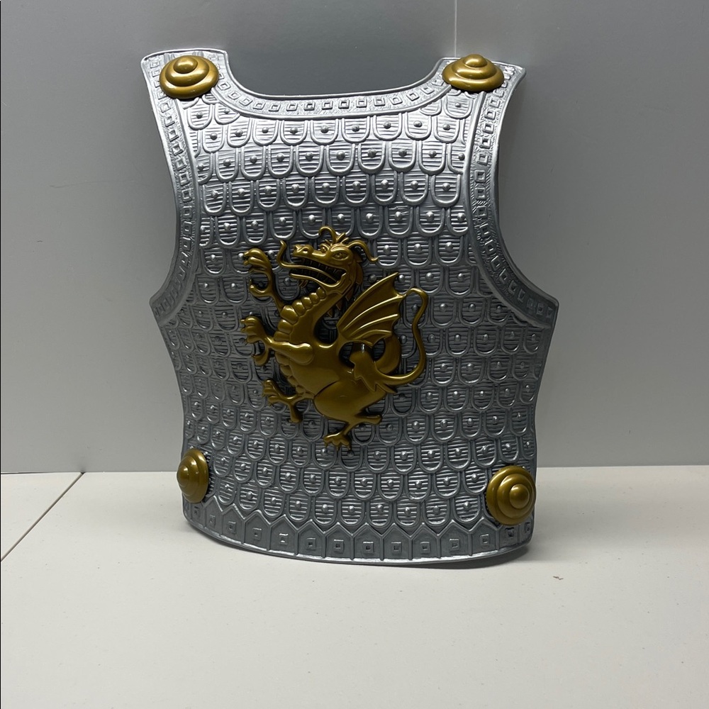 Silver and Gold Dragon Armor Plastic Chest Plate